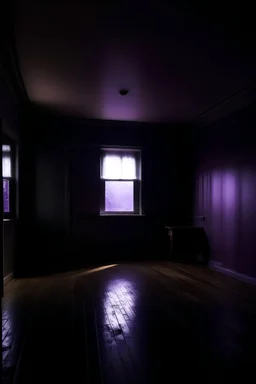 غرفة مظلمة بضوء خافت بنفسجي