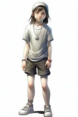 13 years girl, tomboy dress, realistic style