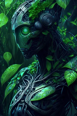 wallpaper a cybernetic Leafs extremely detailed