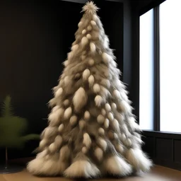 A christmas tree made of fur