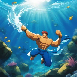 underwater a wave seen from below [Street Fighter III: New Generation/Official Art by Daigo Ikeno]