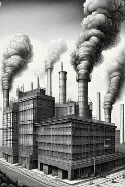 bulding, drawing, gray , pollution