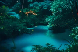 /imagine prompt: Color photo of a paradise,in wide view and light day, lush greenery, crystal clear waters, vibrant wildlife — night, Nikon D850, Fujifilm Velvia 100F, Nikkor 24-70mm f/2.8G ED, long exposure — Wes Anderson, Emmanuel Lubezki, Ansel Adams, Christian Dior, Gucci —c 10 —ar 2:3