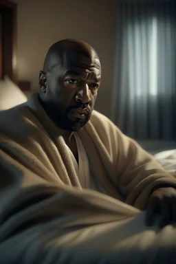 kanye west(Ye) posing in bed , photo-realistic, shot on Hasselblad h6d-400c, zeiss prime lens, bokeh like f/0.8, tilt-shift lens 8k, high detail, smooth render, down-light, unreal engine 5, cinema 4d, HDR