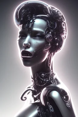 cyberpunk, black latex body, women, body portrai, open mouth, perfect skin, tron, cyborg , perfekt, real, dream, hr giger