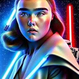 Florence Pugh, in Star Wars, lasers