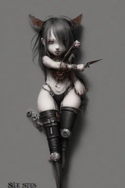 knife hell end solitary cute darkness sad body steampunk girl