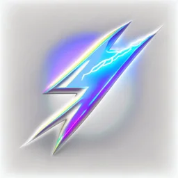 white background holographic bolt icon