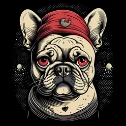 Design a T-shirt that captures the irresistible charm of French Bulldogs in the most adorable way! Picture a playful Frenchie, maybe sporting a tiny beret or a quirky French mustache. Whether it's a comical illustration, a witty French Bulldog-themed slogan, or a clever play on French culture, bring out the cuteness that makes French Bulldogs so lovable. Your challenge is to create a design that makes people smile and say 'ooh la la!' when they see it on a T-shirt. Get creative, embrace the Fren