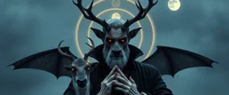 eyes of dracula bat hound reindeer yoga man with the saturn as the pupils