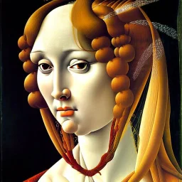 portrait of a beautiful woman by Sandro Botticelli style