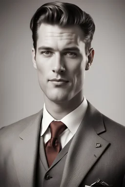 handsome guy, rich, 50s style,