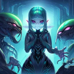 Clear focus, High resolution, Alien Queen, nonhuman face,