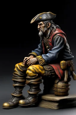 sitting pirate realistic, profile