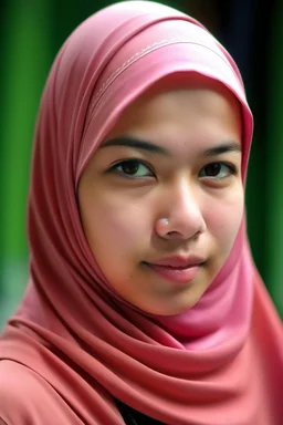 a muslim woman, fair skin, Malay race