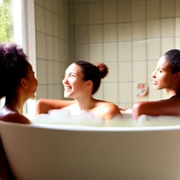 Women sitting in Bathtub