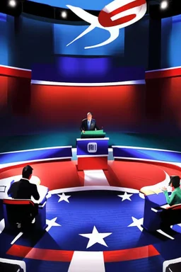 painting of a debate