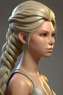female 3d character hair