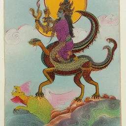 Vishnu riding a dragon