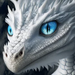 A white dragon with pleasant eyes