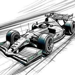 sketch of a Formula One cars, high quality