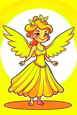 fairy of the sun , cartoon style