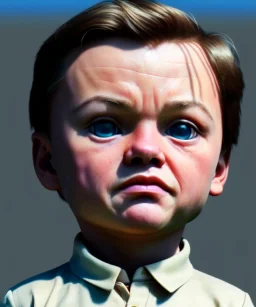 Leonardo di caprio toddler, full body, car, dramatic lighting, hyper realistic