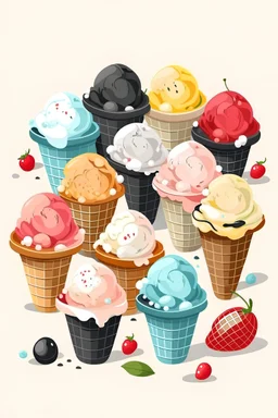 10 scoops ice cream png, graphic