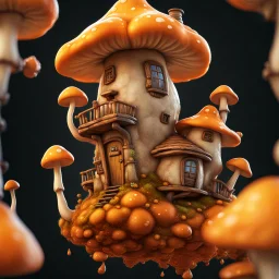 A lumpy mushroom house floating in space. neutral colors, white, orange yellow, Detailed gloss Painting, rich color, fantastical, intricate detail, splash screen, hyperdetailed, insane depth, concept art, 8k resolution, trending on Artstation, Unreal Engine 5, color depth, dynamic lighting, splash art, dramatic, masterpiece, excellent quality beautiful Imaginative, unique,