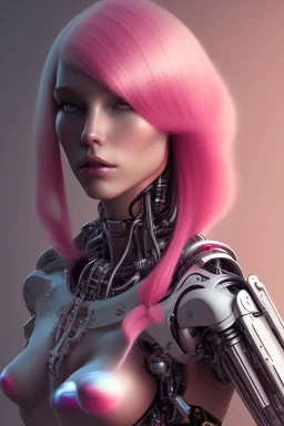 cyborg, pink hair,seven