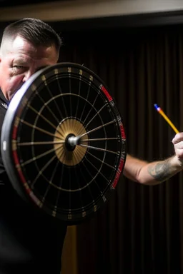 A gary anderson shoot darts on a bristolboard