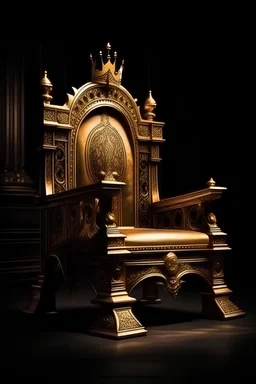 An empty throne and golden crown on it