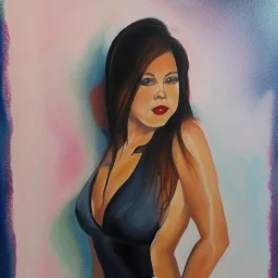 Full body portrait, painting, medium shot lady FemmeFatale