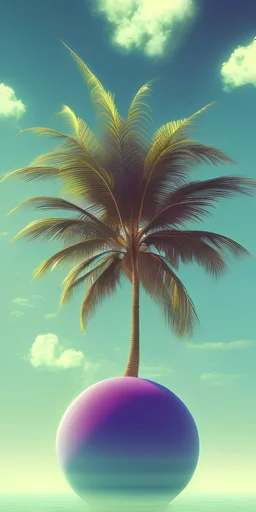 1980's aesthetic vaporwave Palm tree