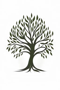 unique olive tree drawing logo simple