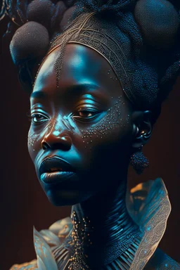 portrait of a african woman, fractal, intricate, elegant, highly detailed, digital photography, subsurface scattering, cinematic lighting, by jheronimus bosch and james jean and greg rutkowski