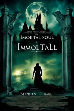 Movie Poster -- "Immortal Soul," Starring Paul Stanley and Stephen Rae - After witnessing the murder of his wife, at the hands of an evil vampire, he vows to avenge her death even if it takes him to the end of time, but he must become that which he loathes the most, a vampire. The evil vampire lures him to his castle, where he imprisons him, tortures him, and ultimately turns him. But he, still vowing to avenge his wife's death, escapes the vampires clutches to fight another day.