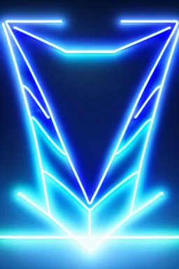 neon blue, flying parts of armor in form of triangles, cyber armor, geometric patterns on armor, male, orbiting triangle