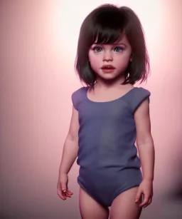 Monica belluci toddler, full body, dramatic lighting, hyper realistic