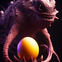 Cute fluid ink creature hatching from cracked egg, big black eyes, unreal engine 5, 8k resolution, photorealistic, ultra detailed, by greg rutowski