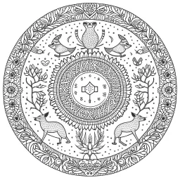 "Create a unique coloring experience with astonishing forest creatures, where each animal combines into an imaginative, otherworldly being. This mandala coloring sheet features strange and imaginative animals, ensuring a realistic yet fantastical journey. Draw clean lines in a 3:4 aspect ratio on a white background, embracing minimalistic black lines and low-level black colors. Craft a coloring page with perfect, clear lines, avoiding repeated images, sketching, and thick black colors.