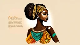 Logo, design, African woman, oil painting, graphic, drawing, white background, cartoonthe