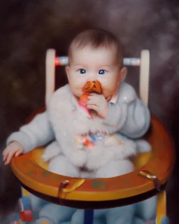 a baby in a colorful setting, disney style