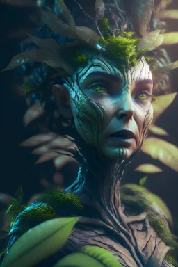 Beautiful plant woman alien,hdr, 16k, octane effect, unreal engine, cinema 4d, POTRAIT