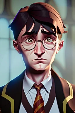 Harry Potter, sad expression, young