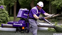 fedex driver with chainsaw