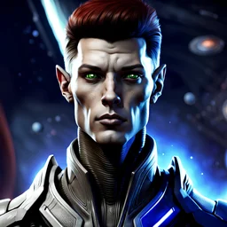 handsome male alien, in the style of the mass effect video game