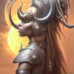 ssango fantasy, fantasy magic, intricate, sharp focus, illustration, highly detailed, digital painting, concept art, matte, artgerm and paul lewin and kehinde wiley, masterpiece silver elephant head bronze Asian African girl nice breast Afo hair turquoise sun rain waves