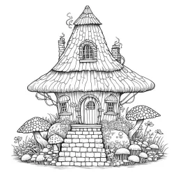 A fairy house Glistening Mossy Haven, coloring page, exact shape, real image, minimal lines, white back ground color, real style, realistic, minimalistic, minimal black line art, line art, crisp line art, unique coloring sheet, outlined, outline, crisp, crisp line edges, illustration, thin lines, crisp clear lines, line art, clean line art, unique, 8k, no colors, no dark color, no black color, avoid thick black, minimalistic line edges, white back ground,