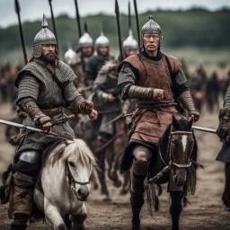 Close-up of a warrior the 1200s and a Mongol warriors, strong athletic build, cinematographic photo